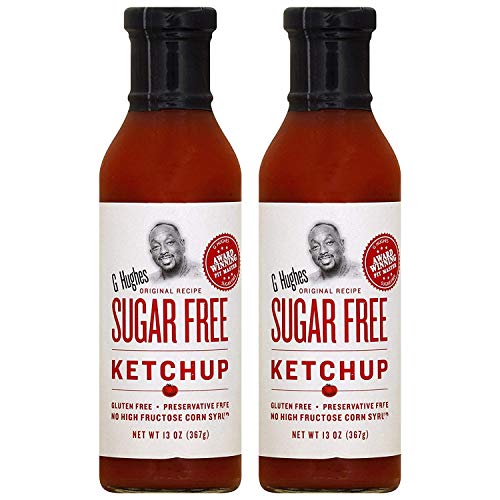 G Hughes Sugar Free Ketchup, 13 Ounce Bottle, Gluten Free, No High Fructose Corn Syrup (2 pack)