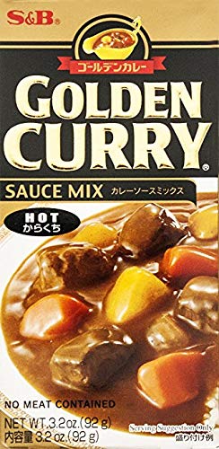 S&B 316922 3.2 oz Sauce Mix Hot Golden Curry - Pack of 1212