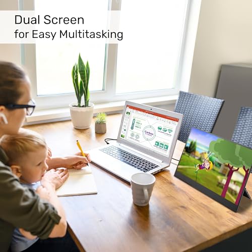 Image of SideTrak Solo Pro 15.8 inch Portable Monitor for Laptop | FHD 1080P LED IPS Dual Display w /Anti-Glare Screen, USB & Mini HDMI, Laptop Monitor Extender for Mac, PC, Chrome, HDR & Speakers