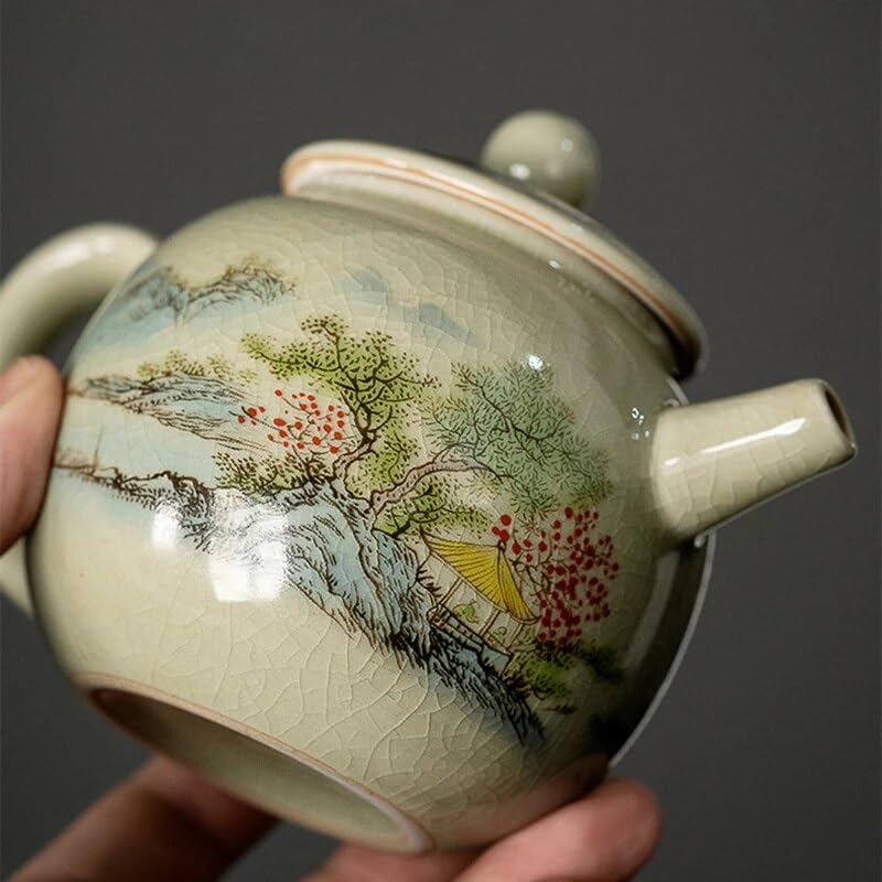 Czajnik podróżny, czajnik ceramiczny, czajnik retro, akcesoria do chińskiej ceremonii parzenia herbaty, zestaw do herbaty retro do użytku domowego, wielofunkcyjny ceramiczny czajniczek, zielony czaj