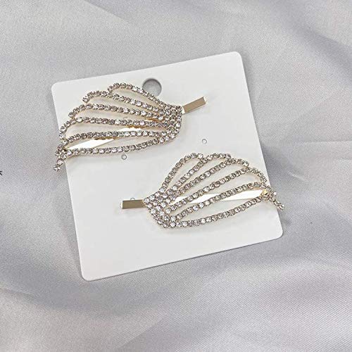 Miniatura 2 de 1 par de alas de ángel de cristal clip para el cabello con diamantes de imitación pasadores para el cabello de boda, pieza de pelo nupcial para