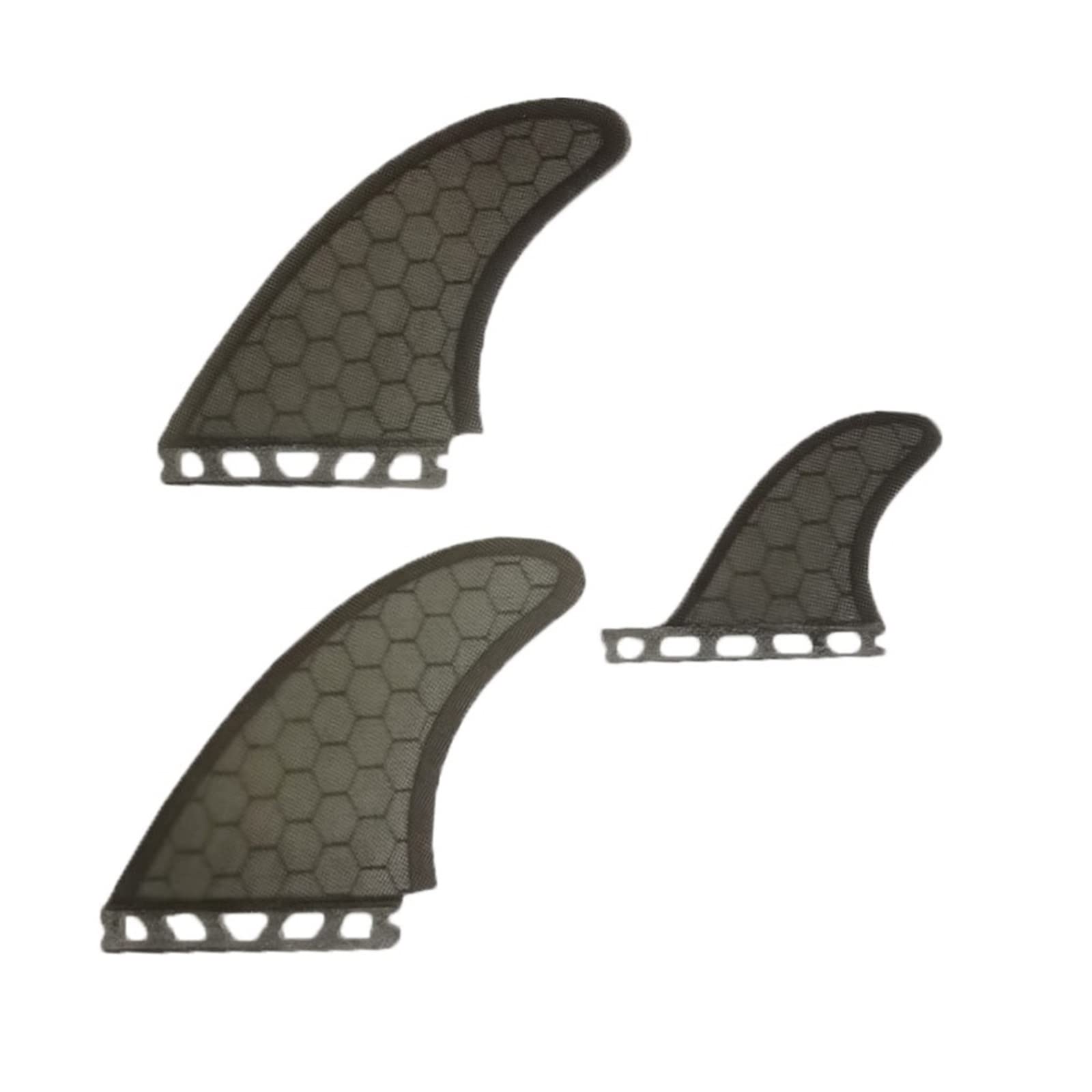 FUT MR-X Large Twin + Stabilizer Fiberglass Performance Core Tri Fin Surfboard Fins 3pcs Set Surf for Paddle Board(Dark Grey)