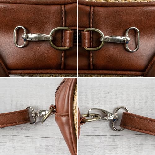 Karabinerhaken mit Drehverschluss, 12 Stück, 10 mm D-Ring mit Karabiner Haken, Taschenkarabiner 360° Grad drehbarem Ösenring, Metall Gurtschnalle mit Haken zum Basteln, Tragegurt Karabinerverschluss