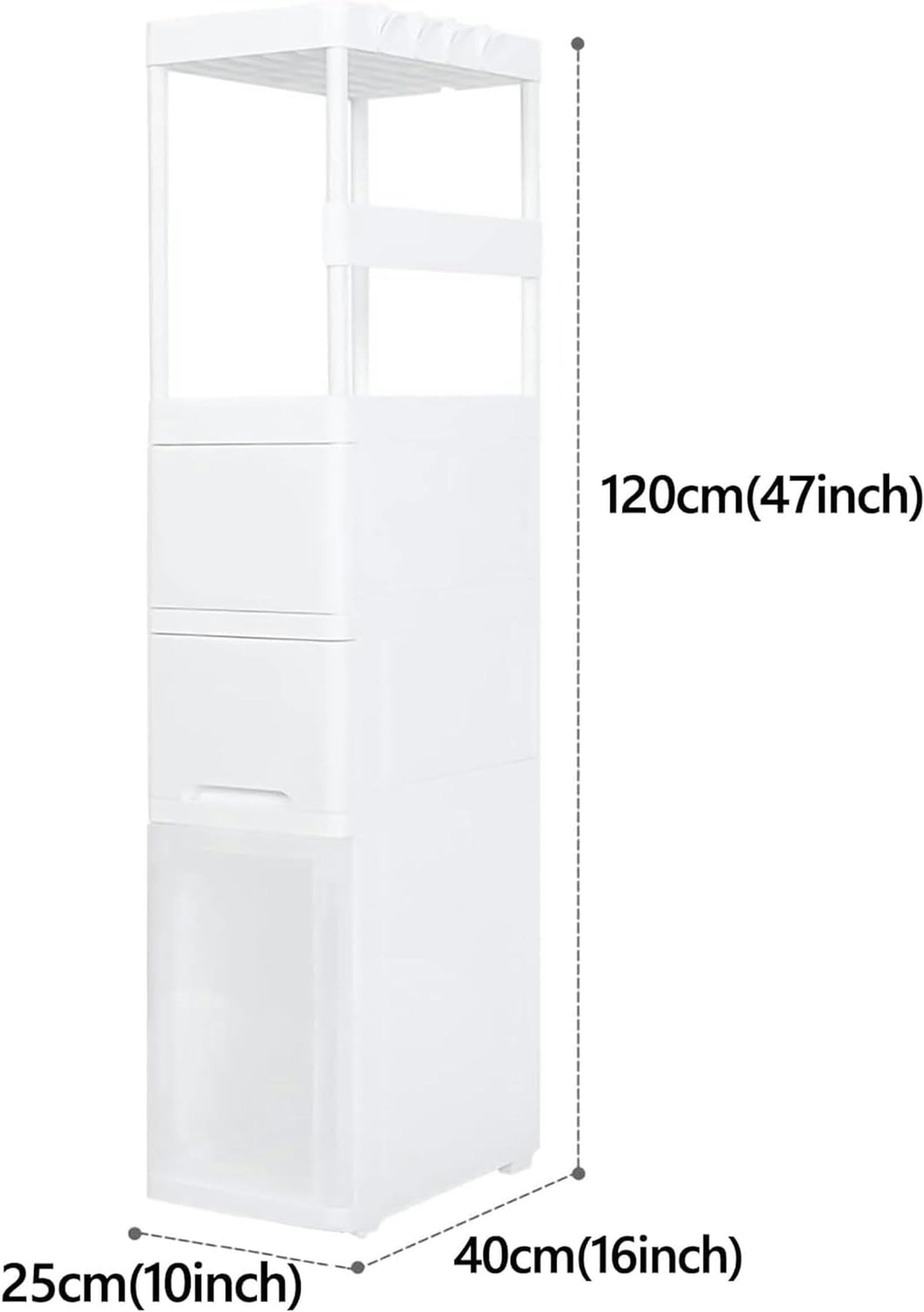 Cajones de almacenamiento apilables con ruedas, estrechos, delgados, independientes, Torre de almacenamiento, impermeables, laterales, para baño, cocina, estudio, armario
