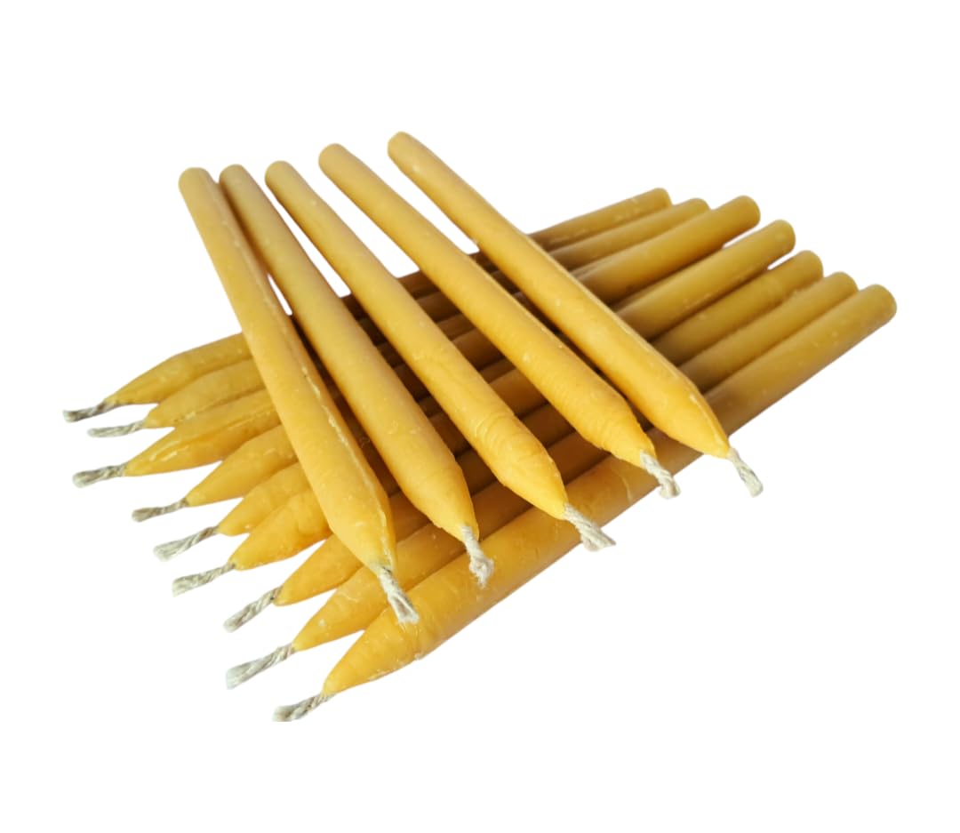 Beeswax Prayer Pillar Handmade Candles, Set of Multiple Pieces, (Pack of 6)