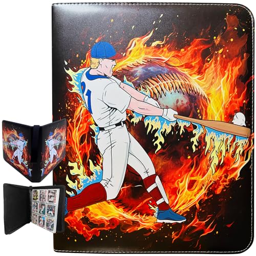 900 Hundred Pockets, Baseball Card Binder, Baseball Cards Binder With Unique Design, Baseball Binder, Leather Baseball Card Album fits 900 Hundred,Baseball Card Binder With Sleeves.