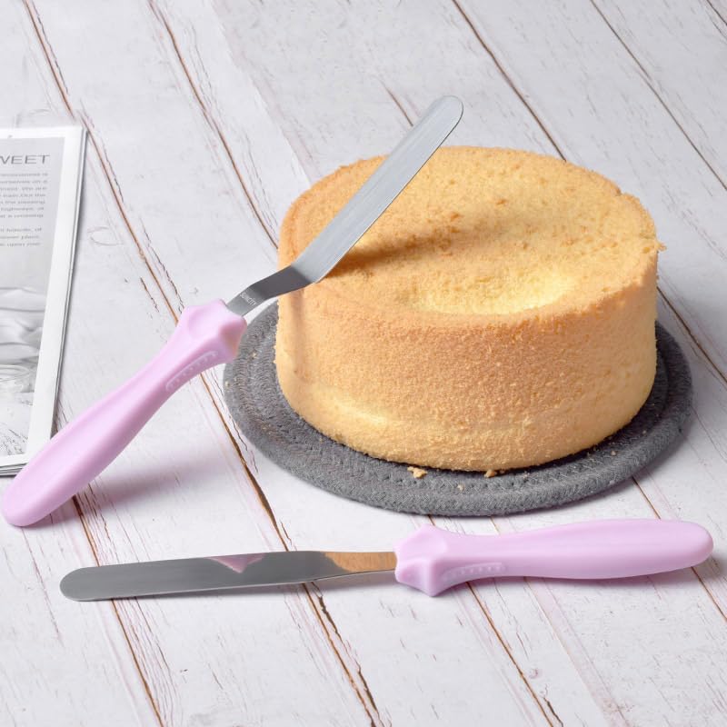 3'lü Profesyonel Pasta Spatula Seti, Siyah Ergonomik Saplı, Kek Kreması Sürme ve Dekorasyon için Mutfak Aletleri Pasta Süsleme Spatulası