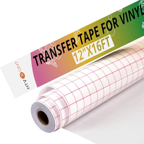 HTVRONT Transferfolie Plotter für Vinyl 12 Zoll x 16 Fuß (30 5 x 488 cm) Übertragungsfolie Plotter mit mittlerer Haftung für permanente Vinylfolien geeignet für Schilder Aufkleber Dekale
