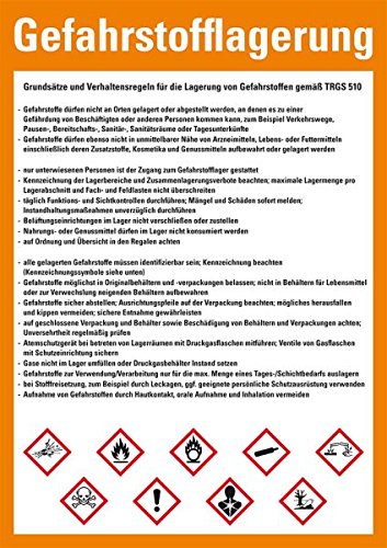 LEMAX® Aushang Grundsätze und Verhaltensregeln Gefahrstofflagerung,Kunststoff,210x297mm