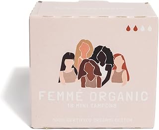 Femme Organic Cotton Tampons, 18-Piece Set, Mini
