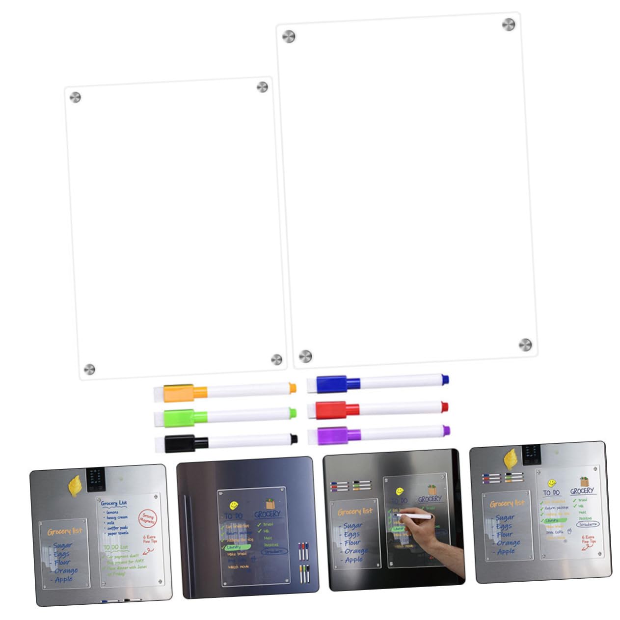 Magnetische Kühlschranktafel aus Acryl, Abwischbares Whiteboard