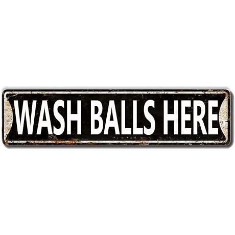 Wash Balls Here Sign Metal: Essential Laundry Reminder