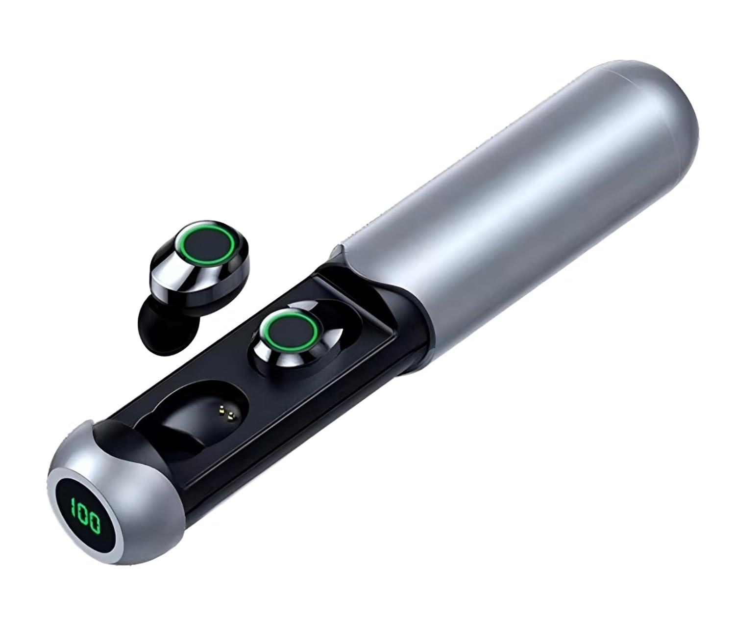 VEHOP BQ40 Pull Out Design TWS Wireless Earphones, 30 Hrs Playtime with Fast Charging, Bluetooth v5.4, 60Ms Low Latency Earbud for Gaming, IPX5 Sweat Resistance, 13mm Driver, Built-in Mic, Silver VEHOP BQ40 Pull Out Design TWS Wireless Earphones, 30 Hrs Playtime with Fast Charging, Bluetooth v5.4, 60Ms Low Latency Earbud for Gaming, IPX5 Sweat Resistance, 13mm Driver, Built-in Mic, Silver