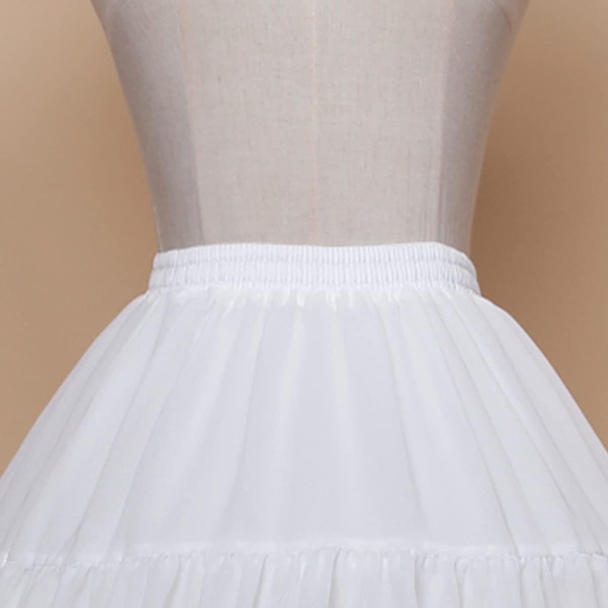 YULUOSHA Women Crinoline Petticoat Hoop Skirt Knee Length Ball Gown Chiffon Underskirt Half Slips for Wedding Victorian Dress - Image 5