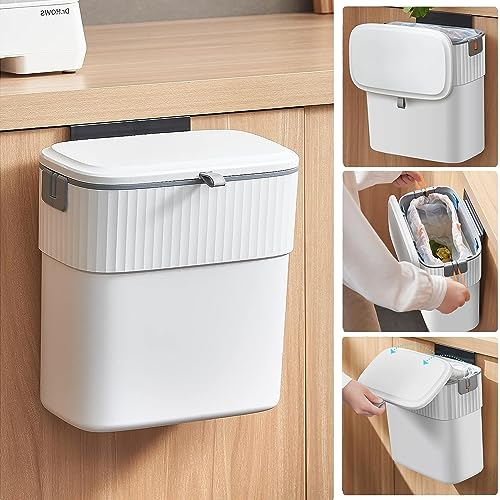 SENENQU Cubo de Basura con Tapa de 9 L - Contenedor Colgante para...