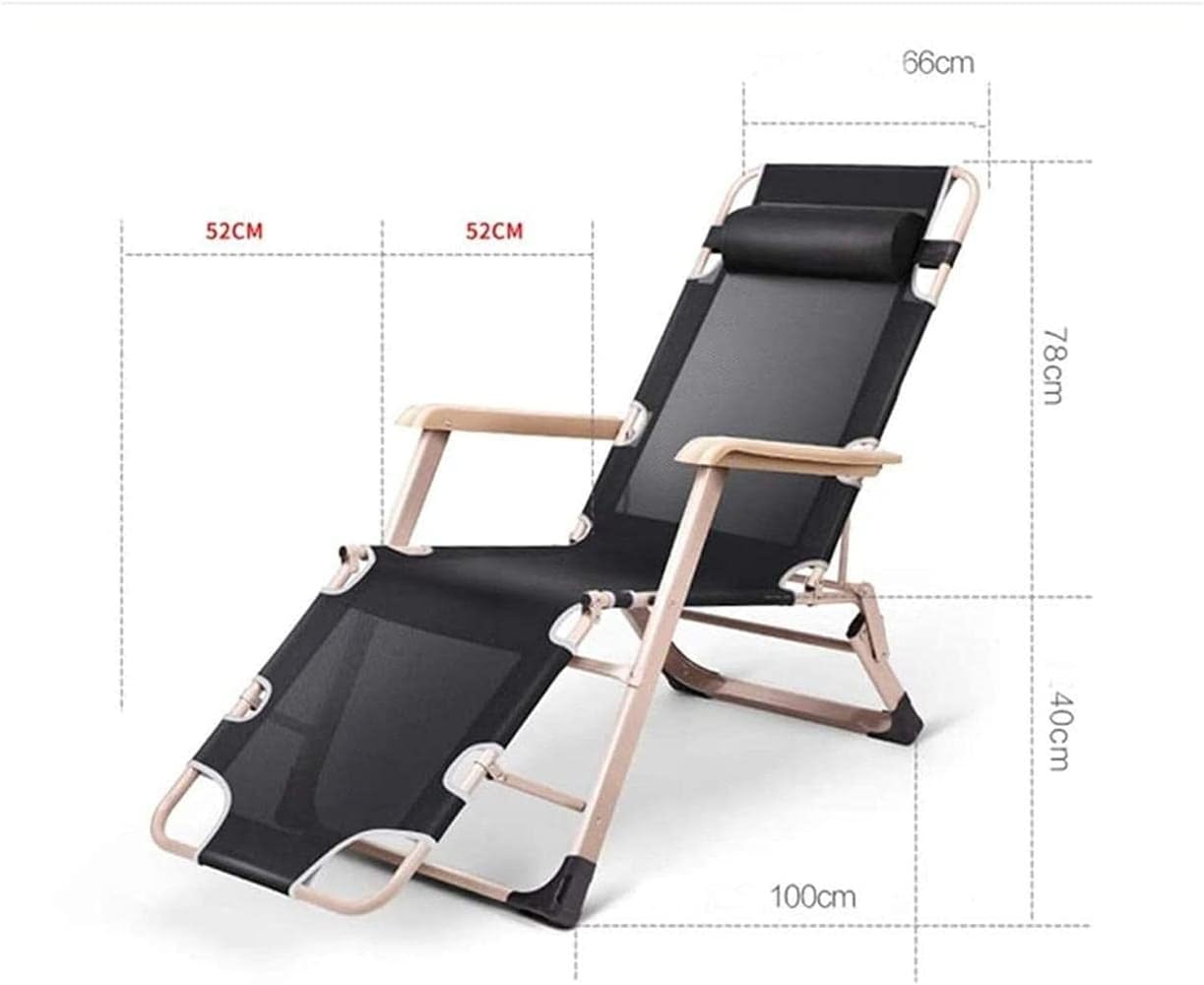 Folding Chair Folding Deck Chair Sun Lounger Folding Reclining Chairs for Outdoor Patio Garden 178x52x25cm Garden Chairs Recliner (Size : 178x52x25 cm)