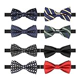 BASH 8 Packs Adjustable Pre-tied Bow Ties Elegant Bow Ties for Men Boys (B)
