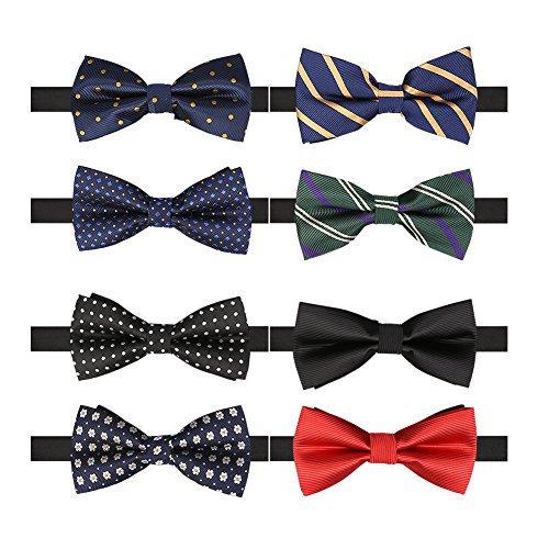 Bash 8 Packs Adjustable Pre-Tied Bow Ties Elegant Bow Ties For Men Boys (B) #TOP4