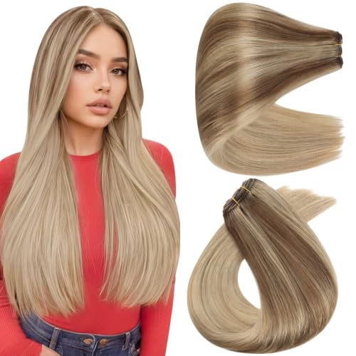 Full Shine 18 Inch Weft Hair Extensions 105G Remy Sew In Human Hair