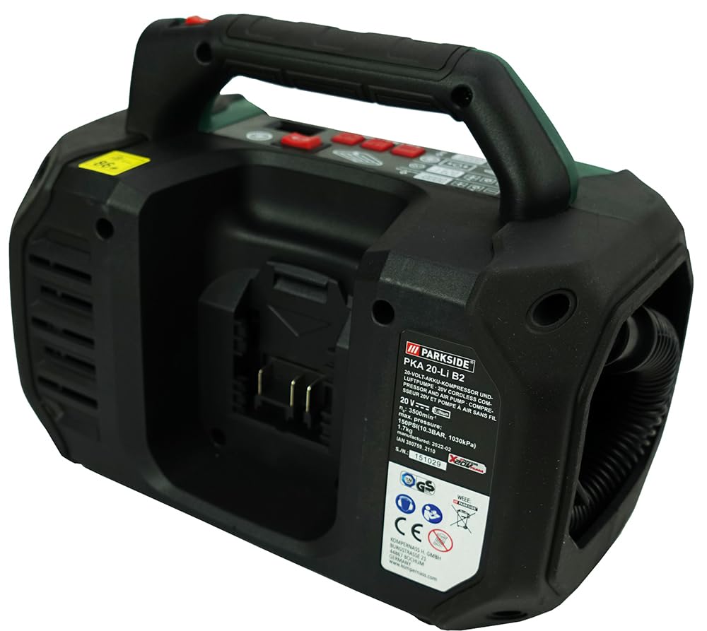 HEADNMORE® PARKSIDE® PAK 20-Li B2 Compresseur sans fil 20 V (sans batterie) + porte-clés
