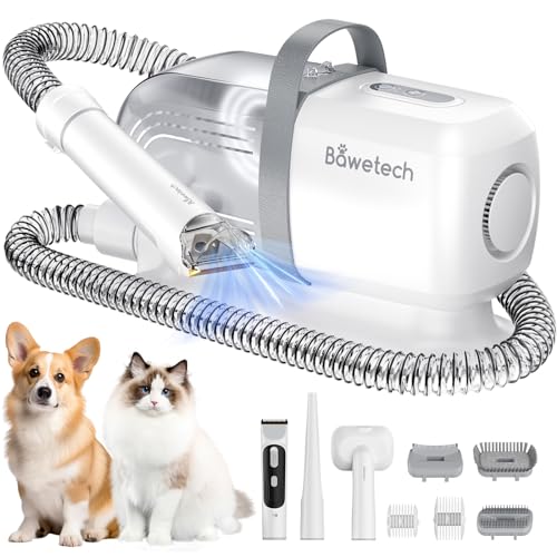 Dog Grooming Vacuum, Bawetech B2 5-in-1 Pet Grooming Kit with Dog...