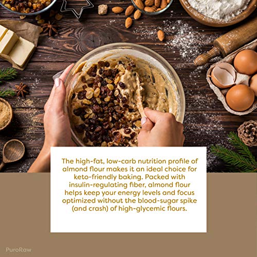 Almond Flour, 2lb, Blanched Almond Flour for Baking, Fine Almond Flour Keto, Almond Powder, Keto Flour, Almond Meal, Gluten Free Flour, Non-GMO, Batch Tested, 2 Pounds, By PuroRaw. - Image 6