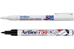Artline Black Laundry Marker and White Fabric Marker (Twin Pack)
