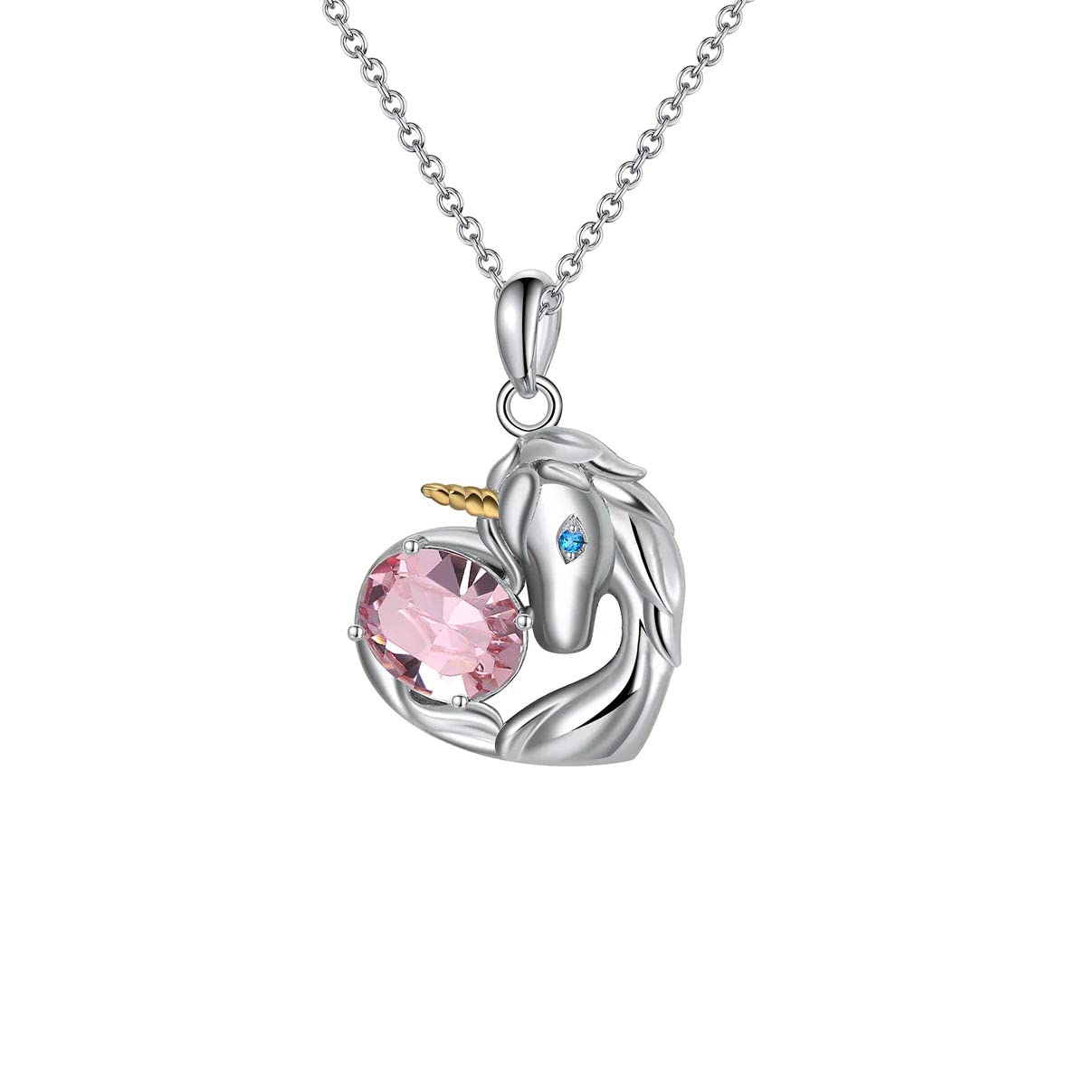 FABUNORA 925 Sterling Silver chain Pendant & Swarovski Crystal Unicorn Necklace Gift for Self, Pendant For Girls,Gift for Her (B0C3926D2P) Amazon Price History, Amazon Price Tracker