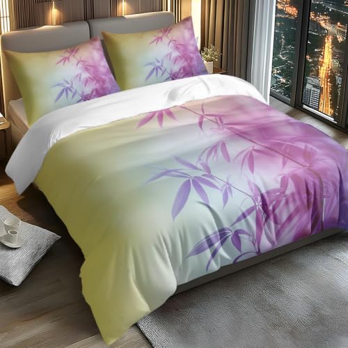 Parure de lit 200x200 microfibre respirante et durable jaune bleu - 4