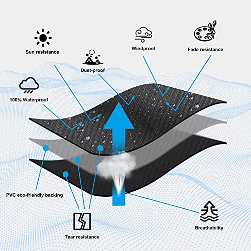 Dudsoeho Patio Table Cover 100% Waterproof, 72X47X28 Inch Outdoor Table Cover Rectangular, Patio Furniture Cover For Dinning Furniture, Picnic Coffee Tables Chairs And Sofas, Black #TOP2