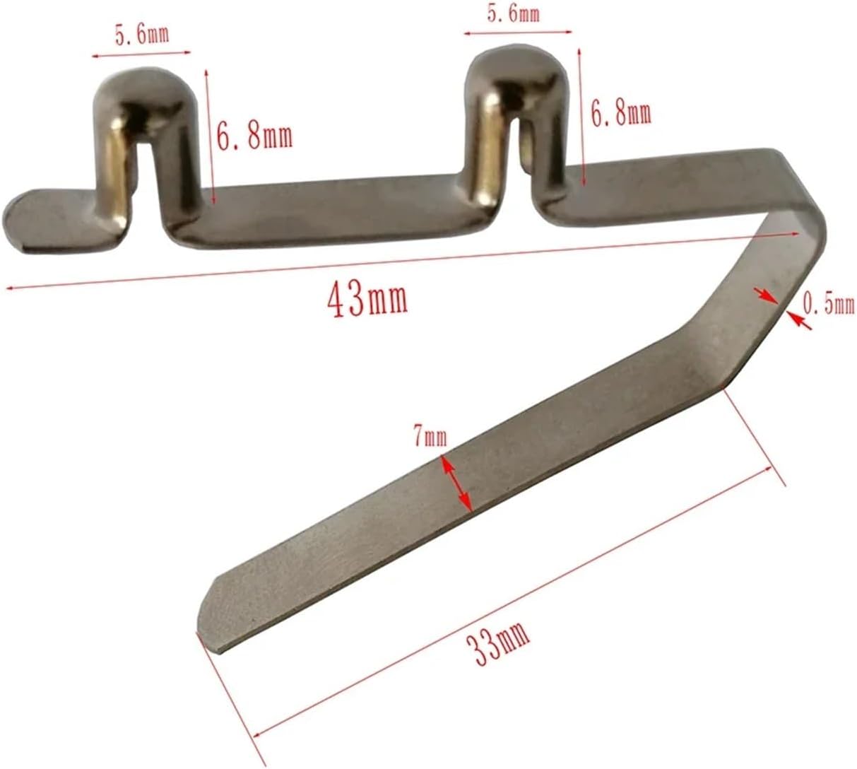 V Shape Tube Spring Clip 50 Pieces Double Pin 5.6mm/7.5mm for 2 Holes Paddle Tent Pole Push Button Spring Snap Clips Locking Tube(5.6mm)