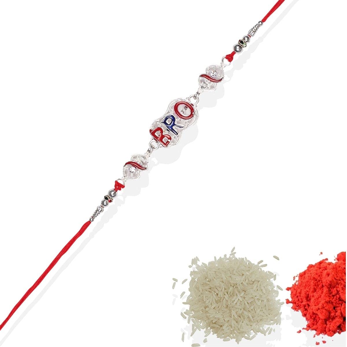 JWELLA Mens Quirky Silver Plated Bro Rakhi For Brother & Gifting - Pack Of 6 With Roli, Rice, Kumkum Packets & Happy Raksha Bandhan Card | Fancy Rakhi (B0D9JP7DK9) Amazon Price History, Amazon Price Tracker