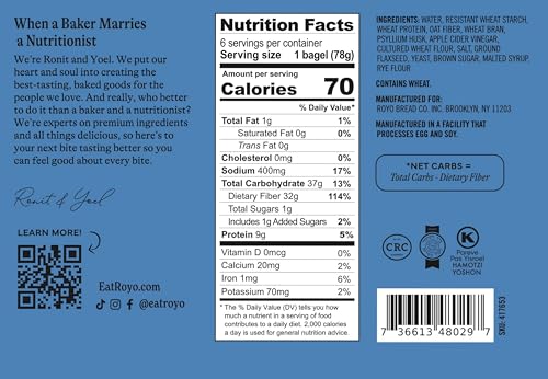 Image of ROYO BREAD CO. 2-Pack Low Carb Artisan Bread and Bagels, 30-80 Calories (Plain & Cinnamon Bagel)