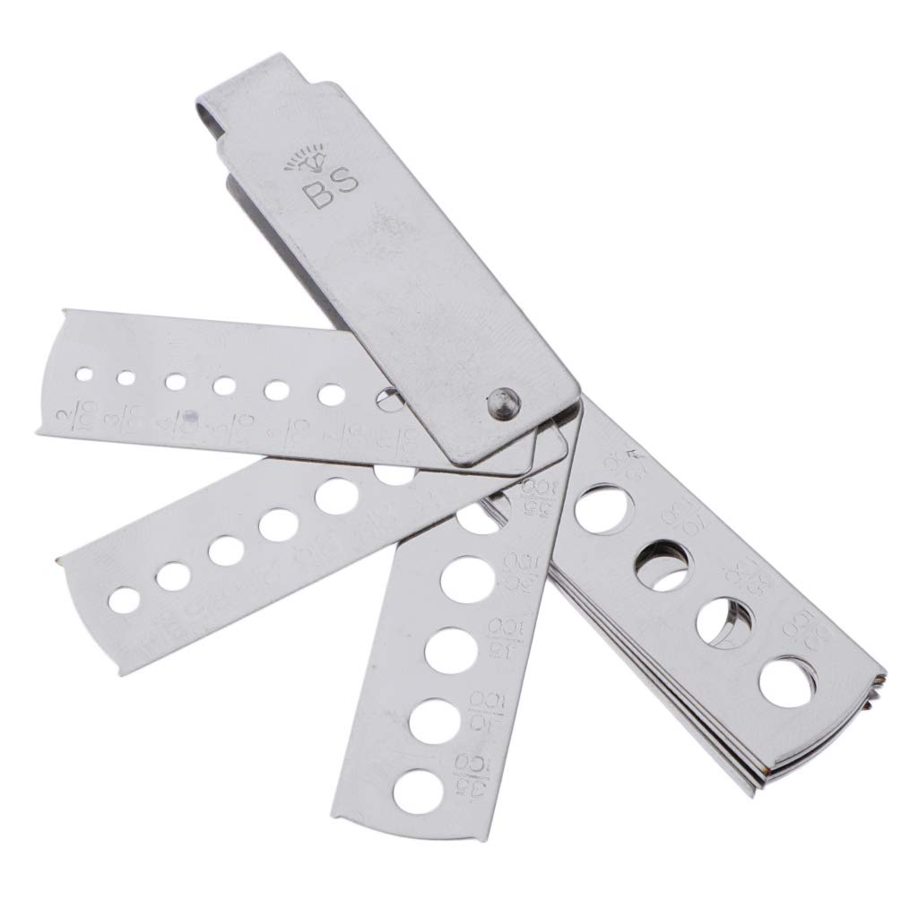 Dailymall Calibro di Misurazione per Pietre Preziose Diamantate con Calibro A Forma di Ventaglio in Alluminio - Argento, 8 Pezzi di Fan
