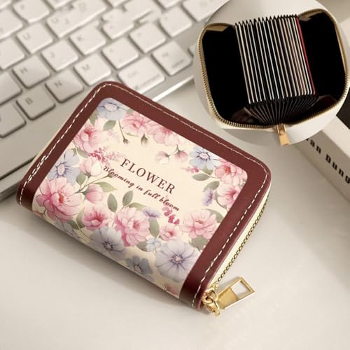 Credit Card Holder 9/18 Slots Portable Large Capacity Women Wallet Multipurpose Pouch(Red-18 Slots)