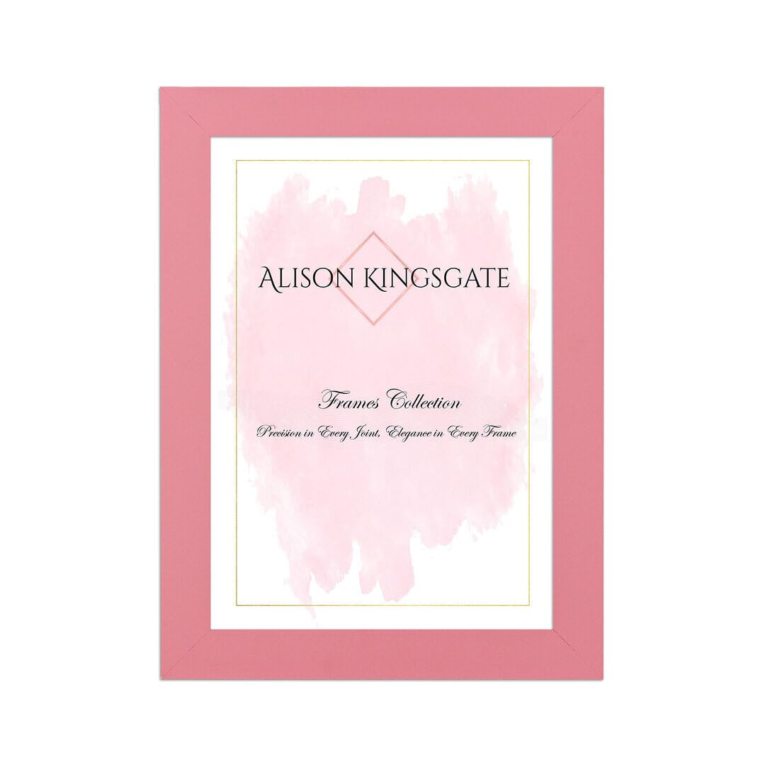 Alison Kingsgate Modern 12X10 Pink- Picture Frame - Engineered Wood Photo Frame with Shatterproof Perspex Front - Ideal for Posters, Certificates & Artwork - Wall Mount or Tabletop Display โ image 1