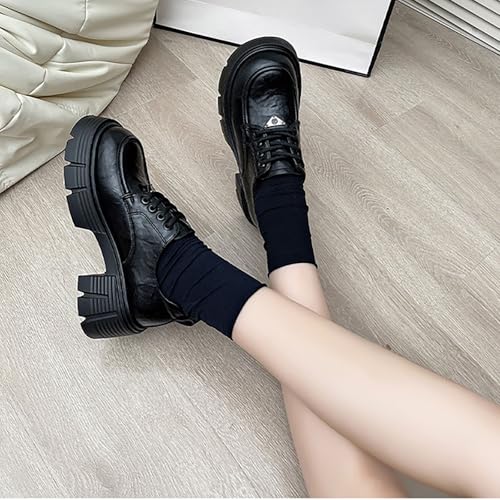 Women's Chunky Platform Oxford Shoes, Winter Style Height-Boosting Comfortable School & Work Shoes for Women2
