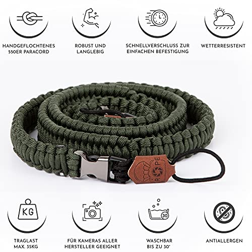 C-Rope Kameragurt THE TRAVELER handgeflochten aus Paracord, Schultergurt mit Schnellverschluss – Bild 5