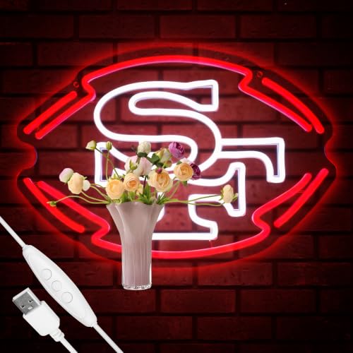 Football Team Neon Sign for Wall Decor Merch Birthday Christmas Gift