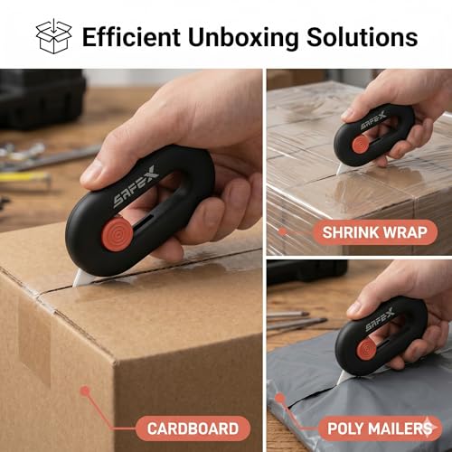 Image of Ceramic Box Cutter Retractable, Safety, Cute, Magnetic Package Opener, Box Opener Cutter for Daily Online Shopping /Kitchen /Office /Baby Beauty Gift Unpacking
