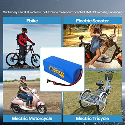 Image of 36V Ebike Battery 8Ah 36V Lithium Battery with 2A Charger, T-Plug, XT60 Connector and BMS for 250-1000W Electric Bicycles Motor /Ebike Kit