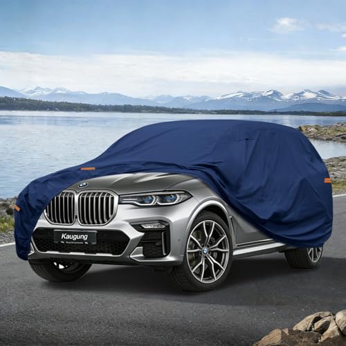 Image of Kaugung Custom Fit SUV Car Cover for BMW X7 (2018-2026), Heavy Duty Waterproof All Weather Outdoor Protection, Breathable Full Exterior Cover with Vent, Rain Sun Snow UV Proof