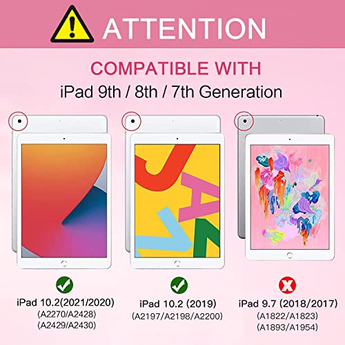 ZoneFoker Case for iPad 9th/8th/7th Generation, iPad 10.2 inch Case 2021/2020/2019, 360 Degree Rotating Stand - Image 2