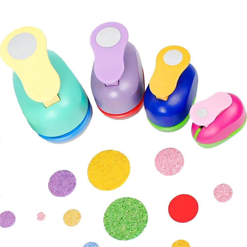4 pcs Cirlce Punch Set 8, 15, 25, 38 mm, Circle Punch Hole Paper Puncher, Scrapbook Craft Paper Punch Circle Cutter for Making Scrapbook Pages, Memory Books, Card Making, Journals, Gift Tags