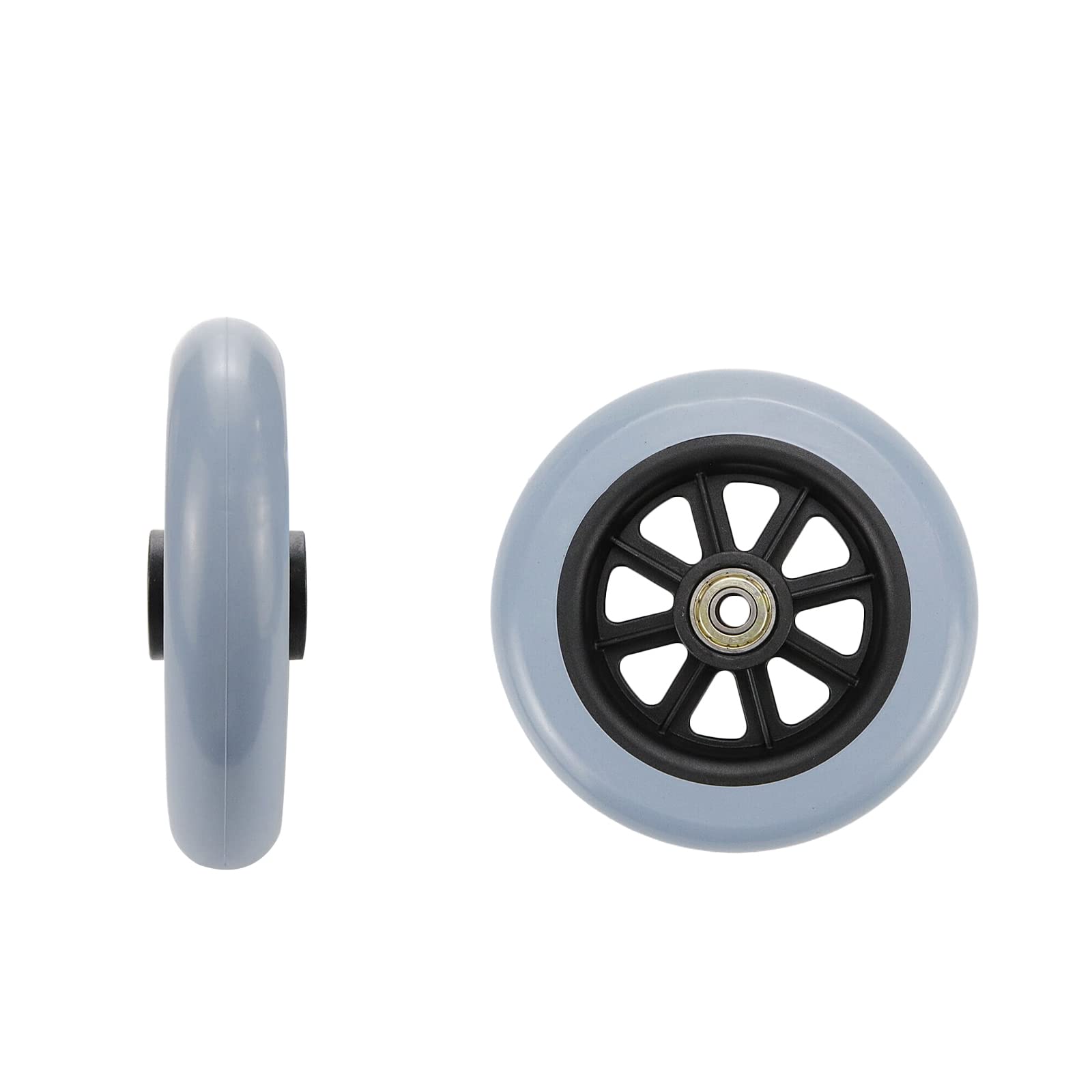 Wealrit 2 Pack Replacement Wheels for Wheelchairs - 5 Inch (Gray) — Amazon image 6