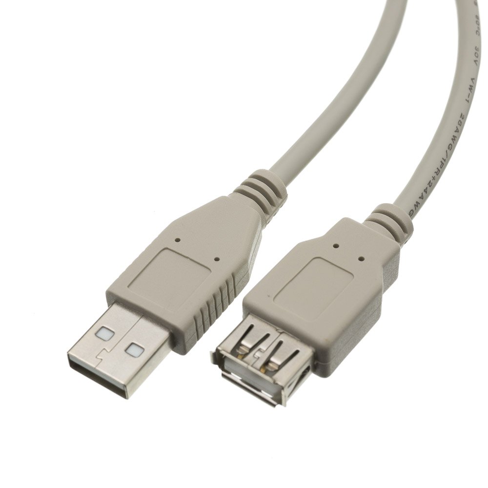 CableWholesale 6 feet USB 2.0 Extension Cable, Beige, Type A Male/Type A Female Plug, A Male to A Female High Speed USB Extension Cable, USB Extension