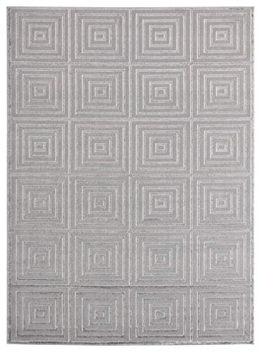 United Weavers Cascades Tehama Silver Geometric...