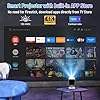 Mini Projecteur 4K Vidéoprojecteur, WiFi 6 & BT 5.0 Projecteur Video Supporté Correction, Portable Projecteur pour Chambre, Maison et extérieur (Blanc)