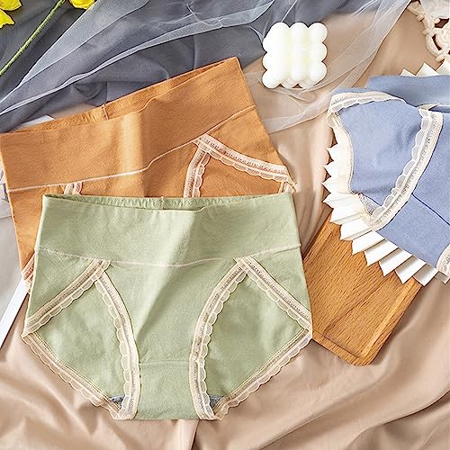 Sous-vêtements invisibles en coton vert L Lot de 5 culottes - 4