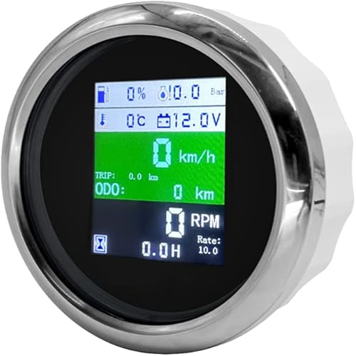 Miniatura 4 de ELING 3 38 pulgadas, 6 en 1, multifuncional, ajustable, GPS, tacómetro, voltímetro, presión de aceite, nivel de combustible, medidor de temperatura